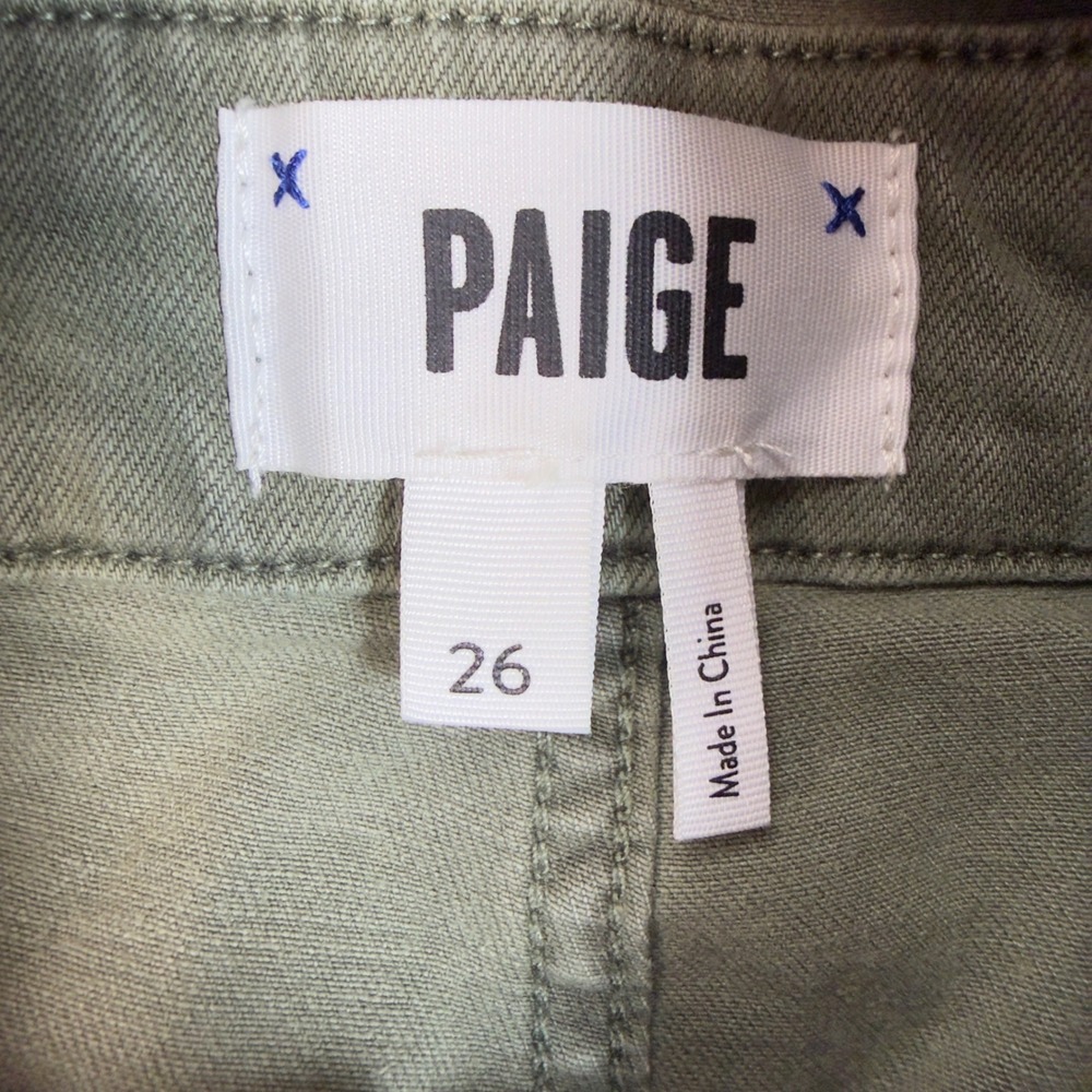 PAIGE Womens 26 Olive Green Denim Jumpsuit Sleeveless Wide Leg Utility Boho - Picture 2 of 14